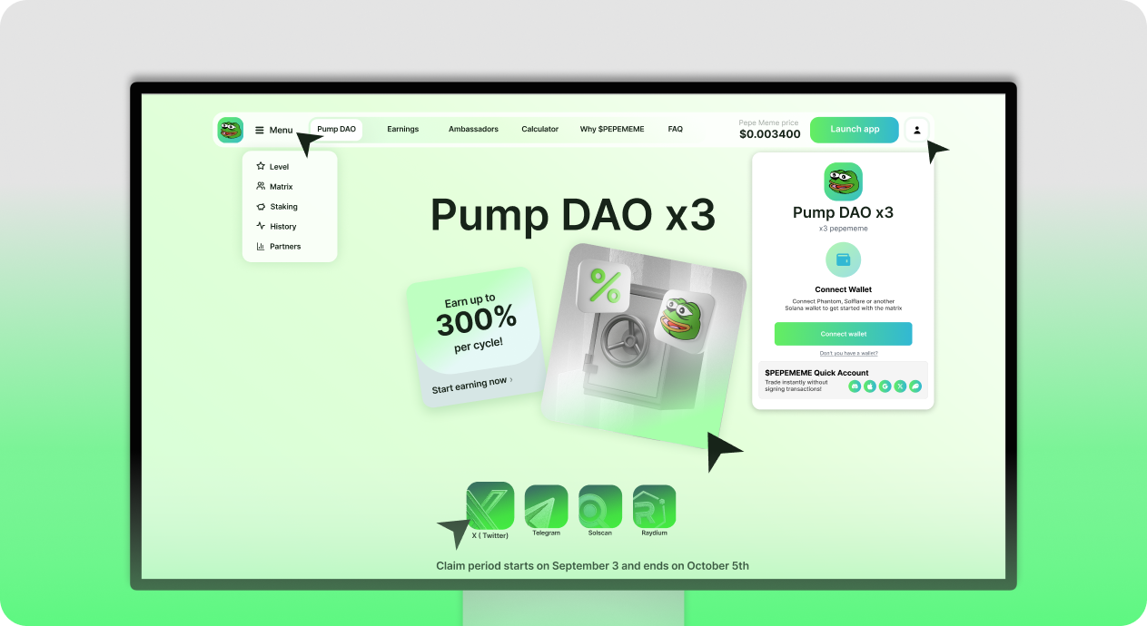 Лендинг $Pepememe